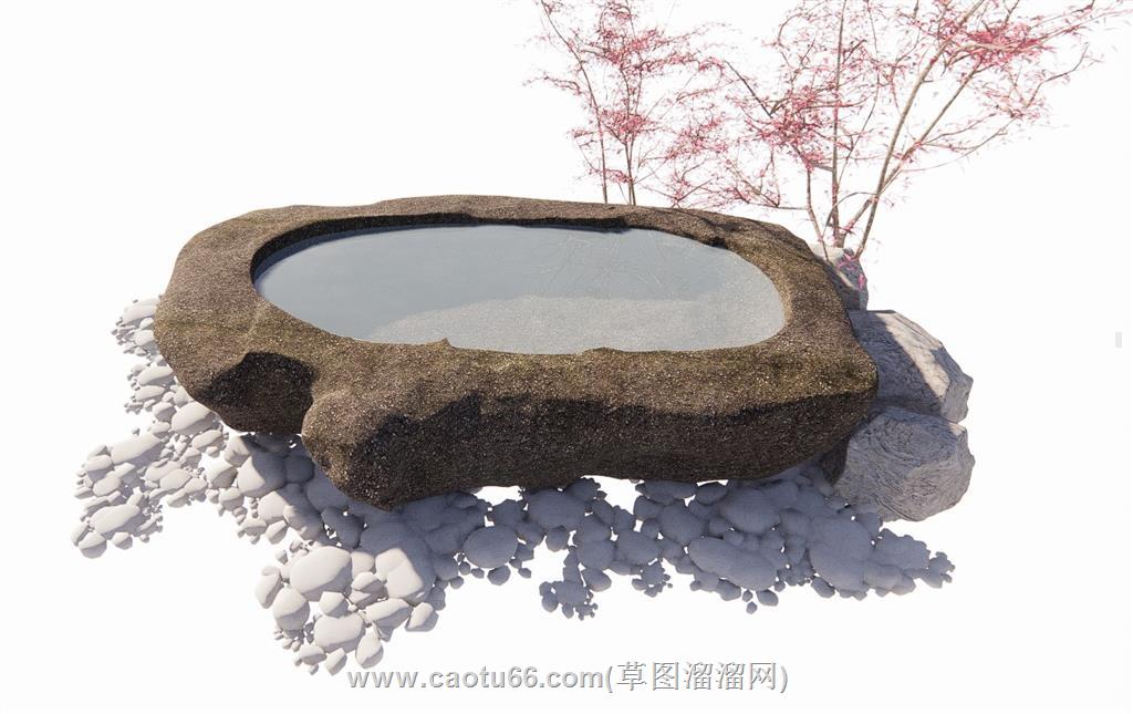 石钵水池景观SU模型