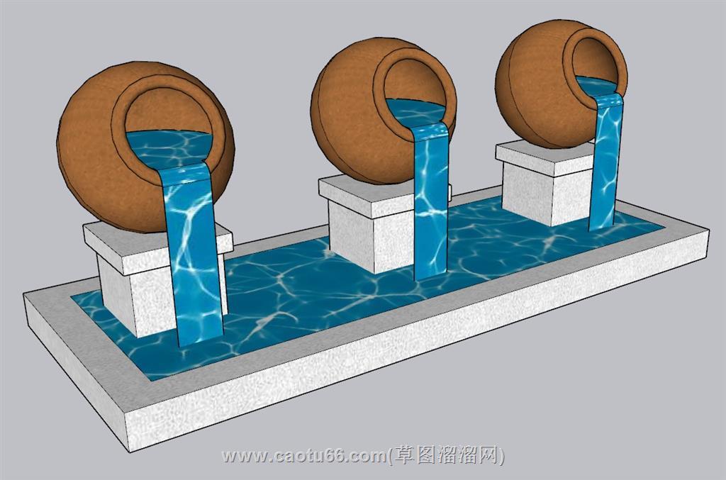 景观流水小品SU模型