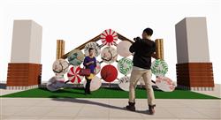 日本雨伞场景SU模型
