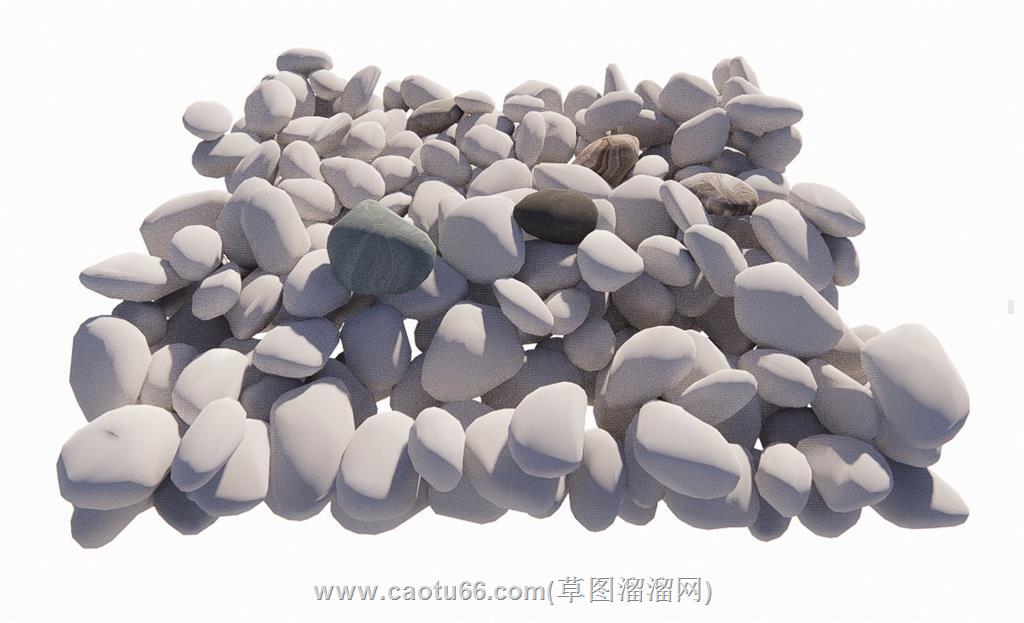 石头石子铺装SU模型
