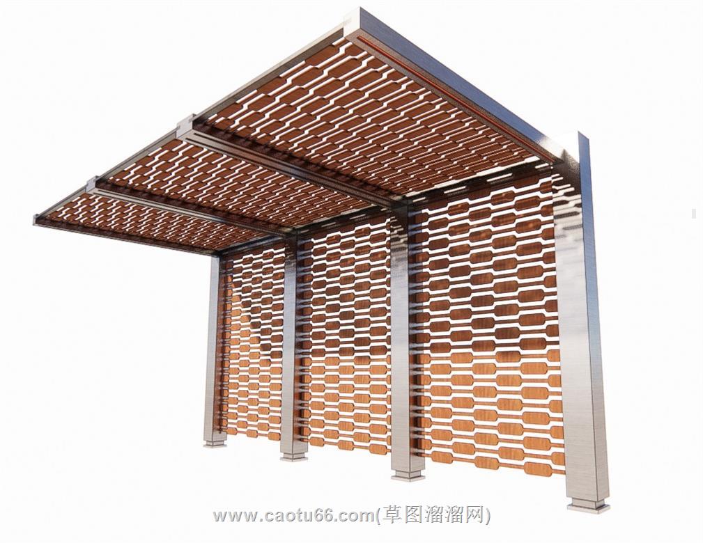 廊架SU模型