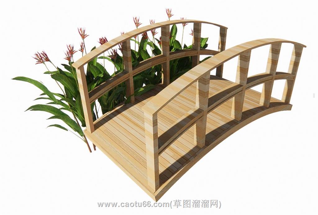 小桥木桥SU模型