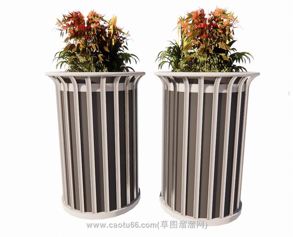 花钵景观SU模型