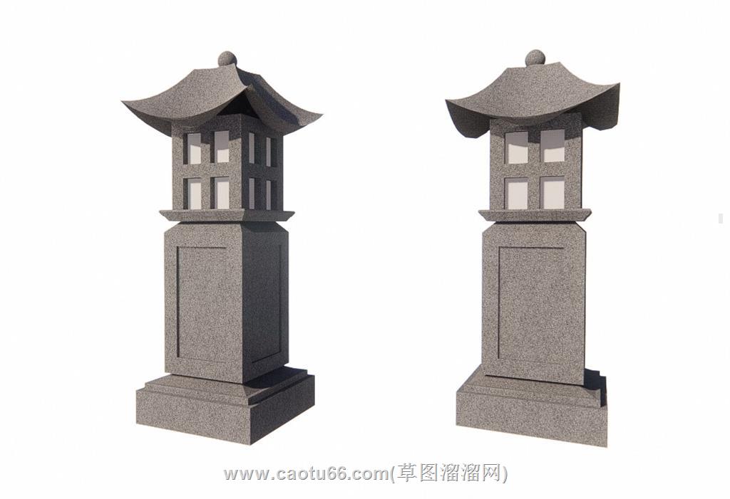 景观石灯笼SU模型