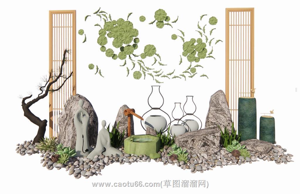 庭院景观小品SU模型