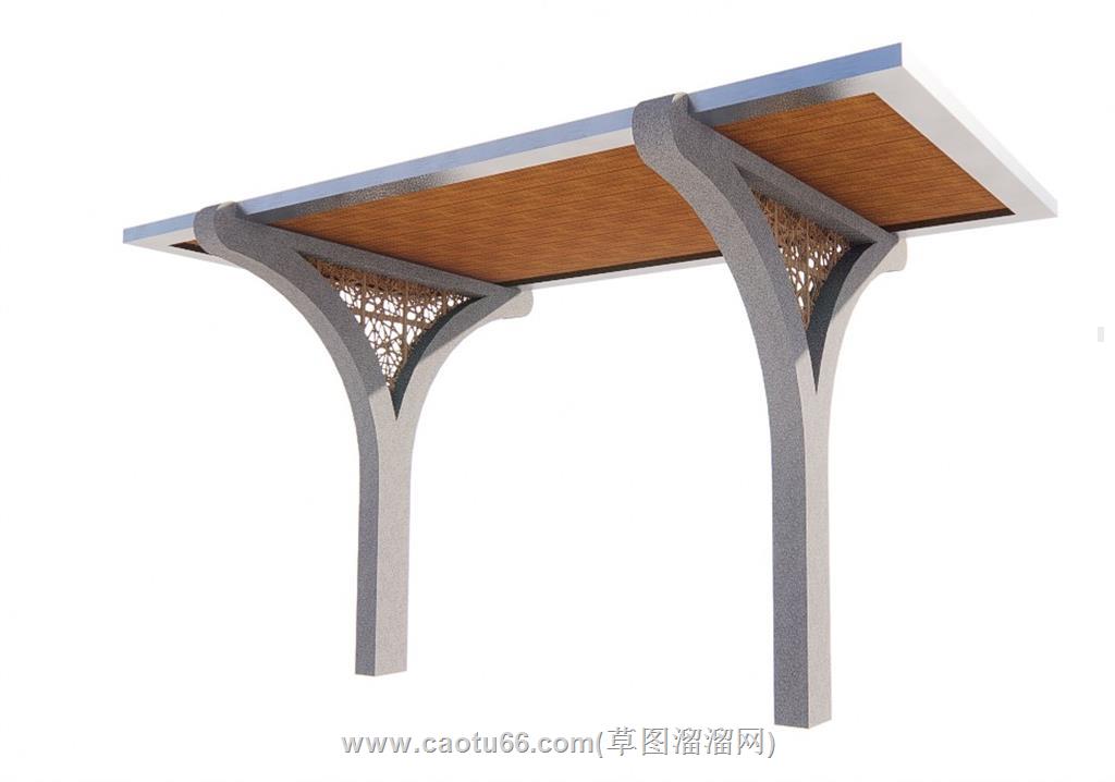 廊架SU模型