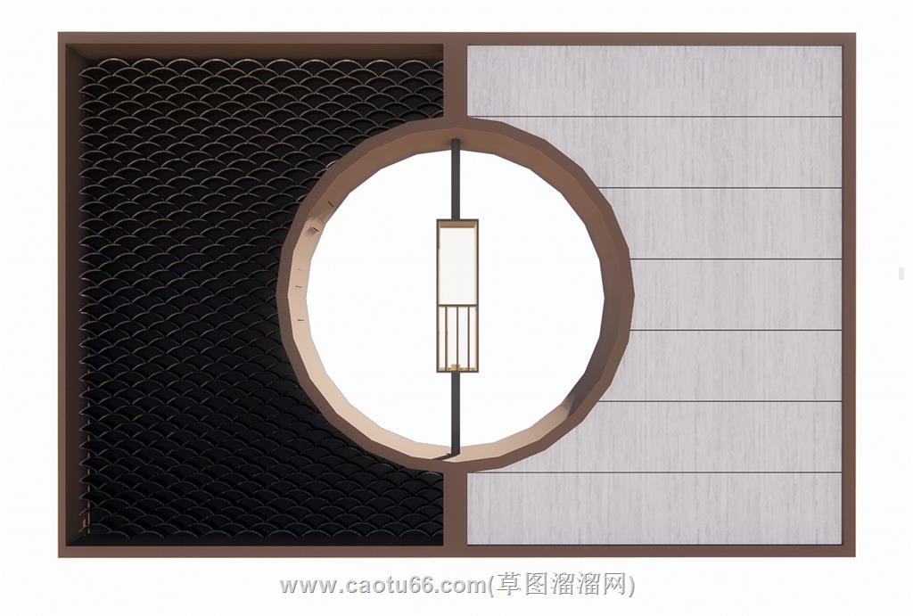 新中式景墙SU模型