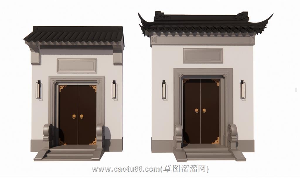 入户门庭院门SU模型