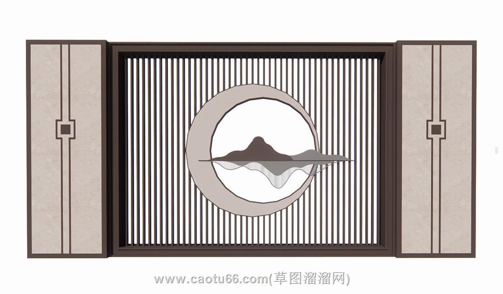 景墙云墙景观墙SU模型