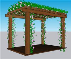 花架凉棚蔓藤SU模型