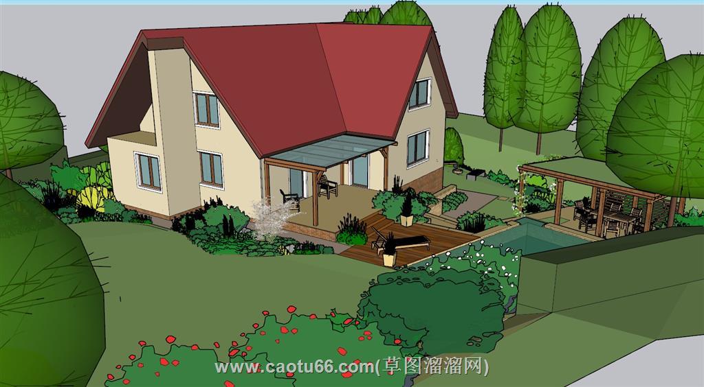 住宅别墅花园SU模型