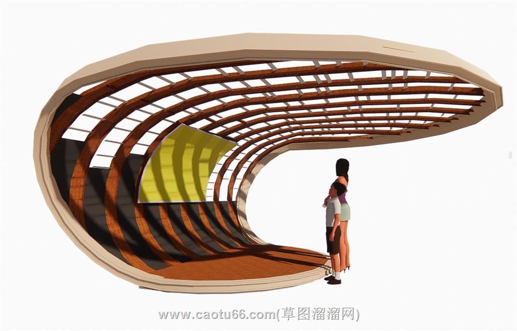 景观廊架SU模型