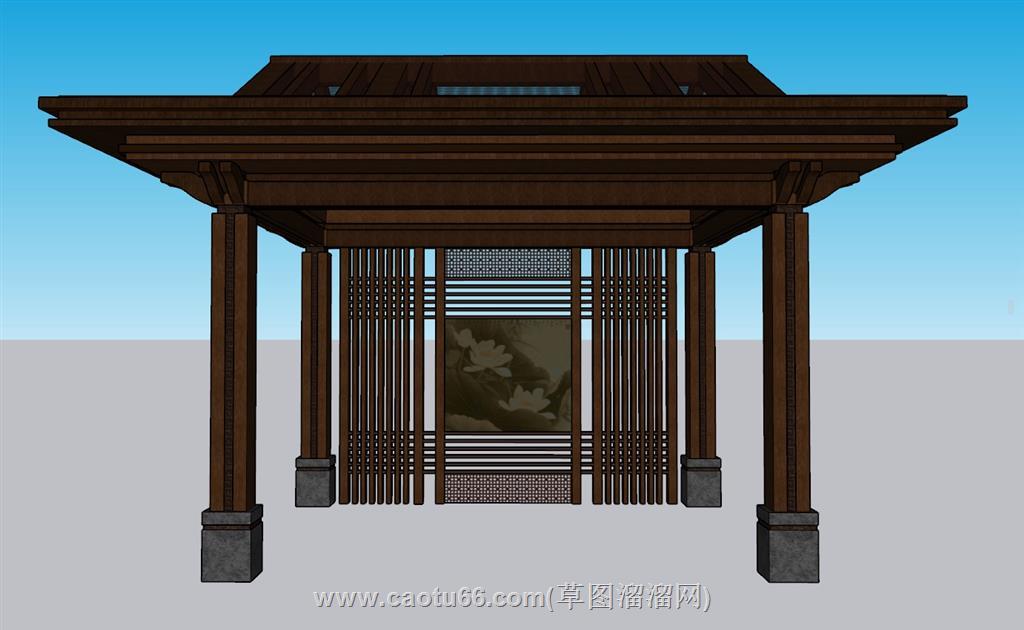 新中式景观亭子SU模型