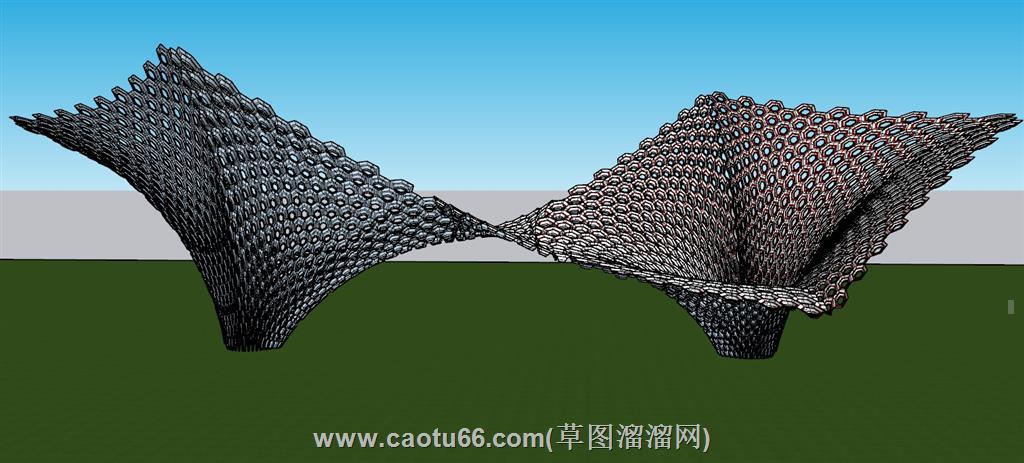 景观廊架SU模型