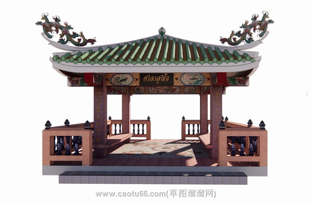 凉亭亭子SU模型
