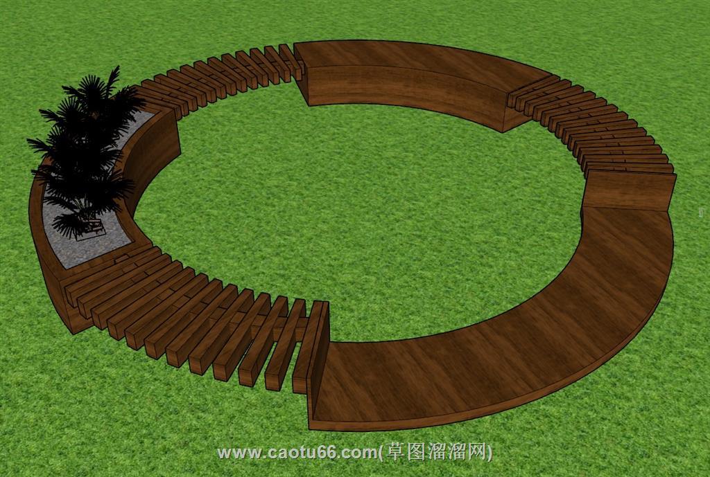 户外座椅圆形SU模型