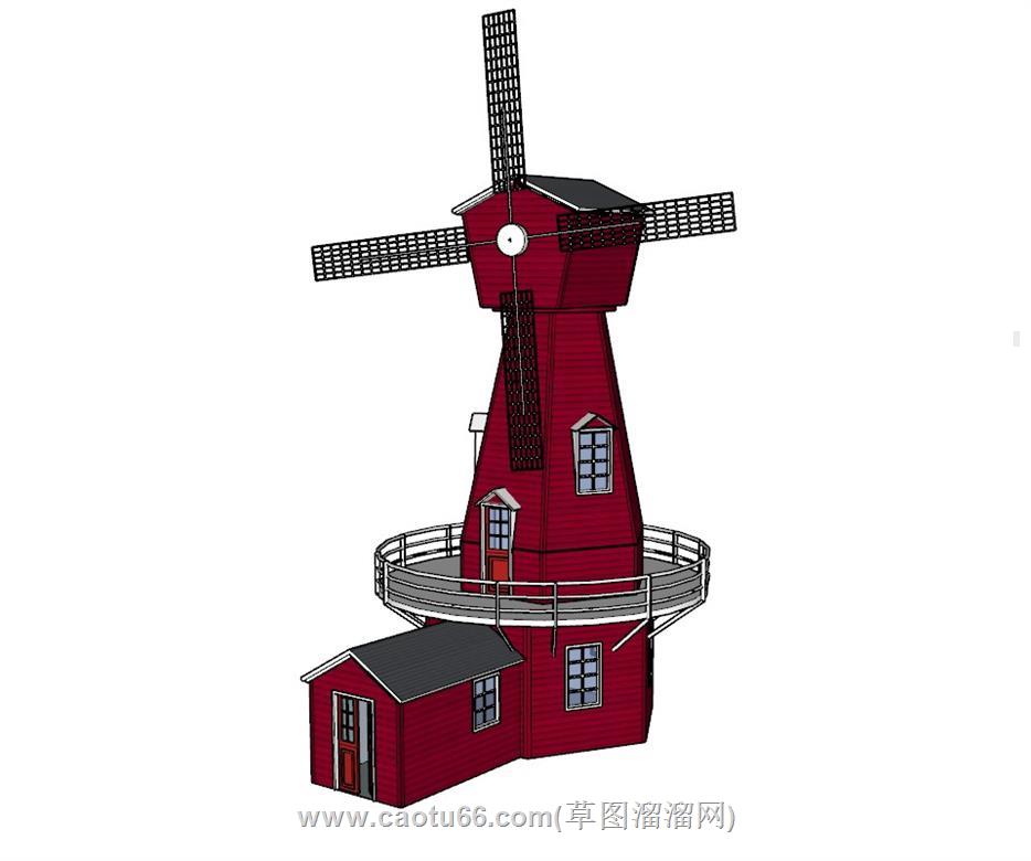 景观风车SU模型