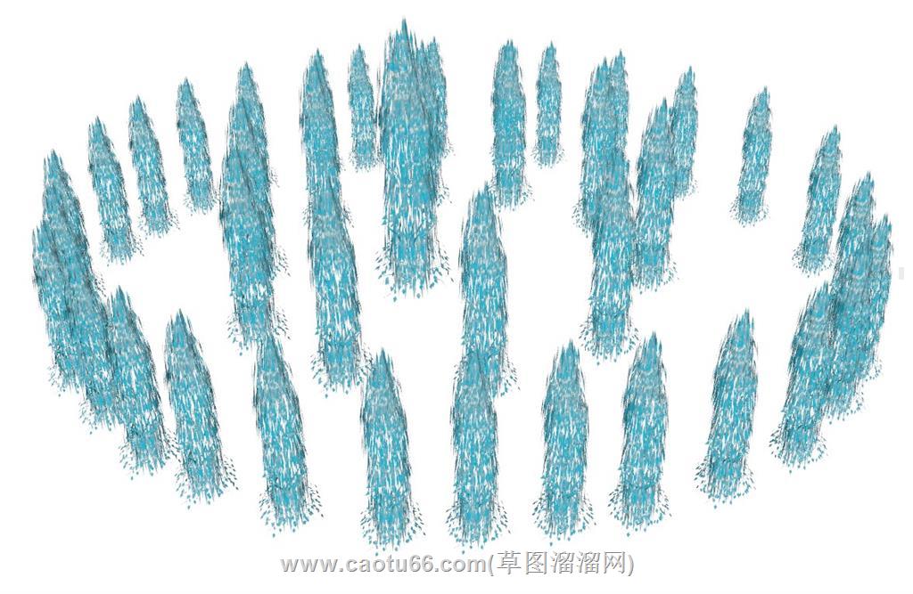 喷泉水柱景观SU模型