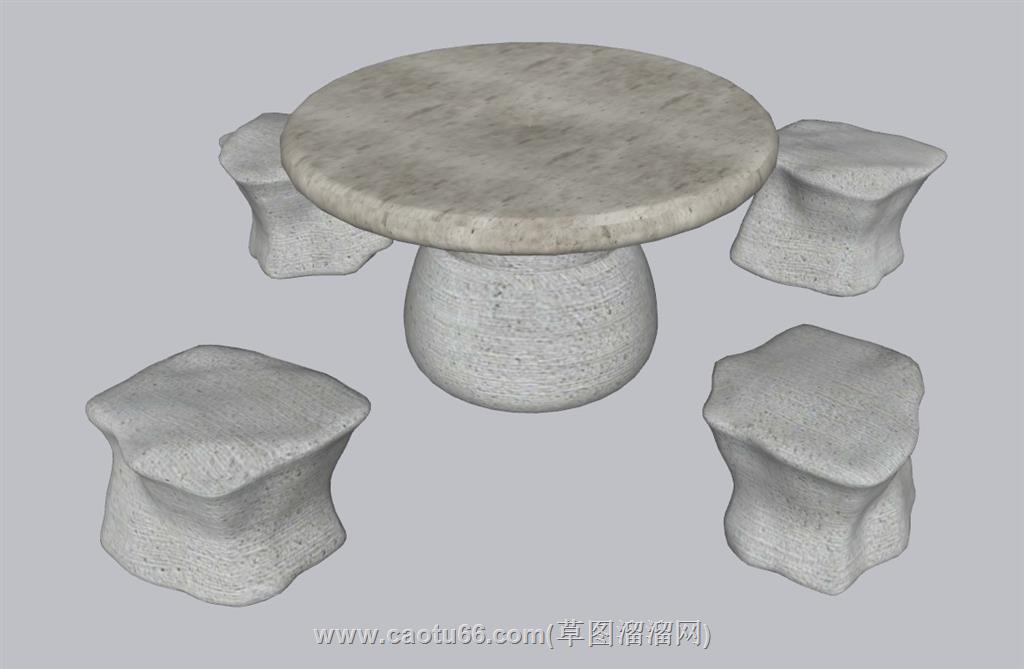 石桌石凳SU模型