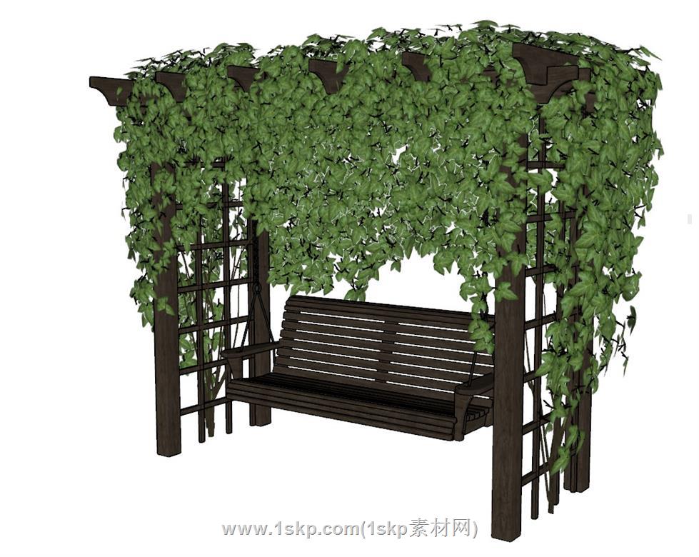 秋千椅蔓藤SU模型