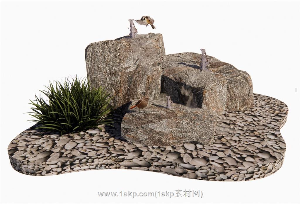景观石头SU模型