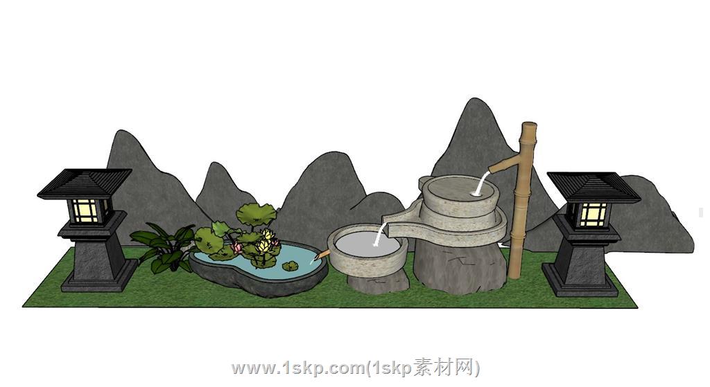 景观小品水景SU模型
