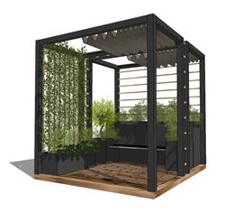 廊架棚廊架SU模型