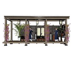 廊架棚SU模型