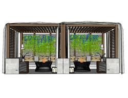 廊架棚廊架SU模型