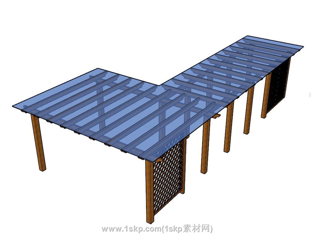 廊架SU模型