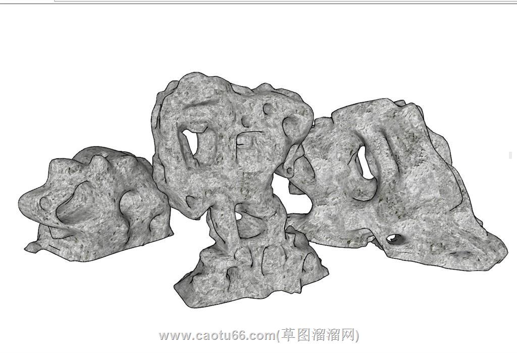 珊瑚石太湖石景观石SU模型