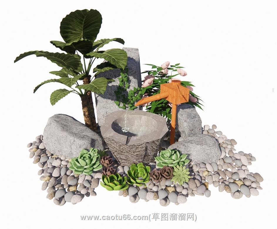 惊鹿景观小品SU模型