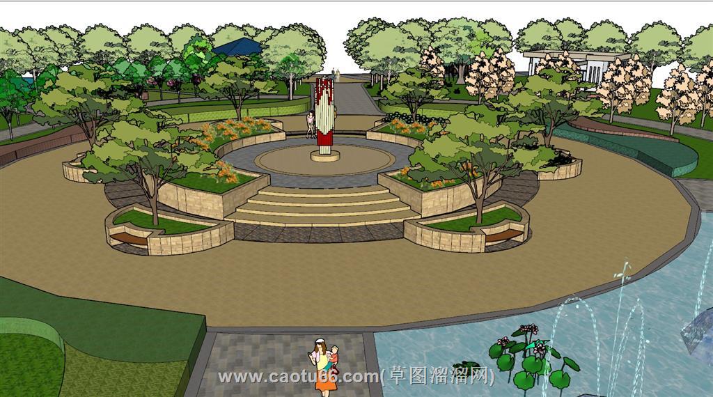 公园景观SU模型