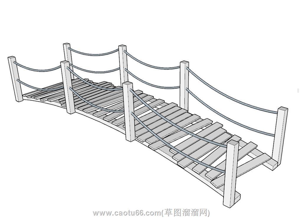 小桥木桥SU模型