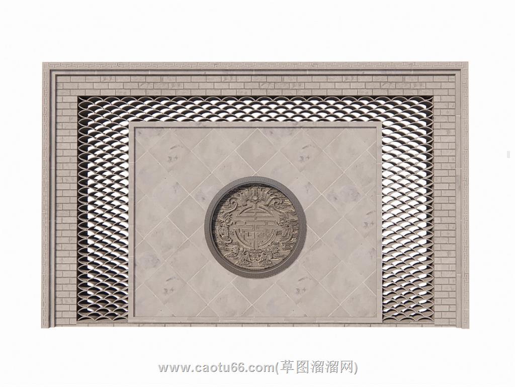 景墙照壁SU模型