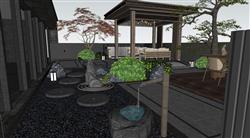 庭院枯山水景观SU模型