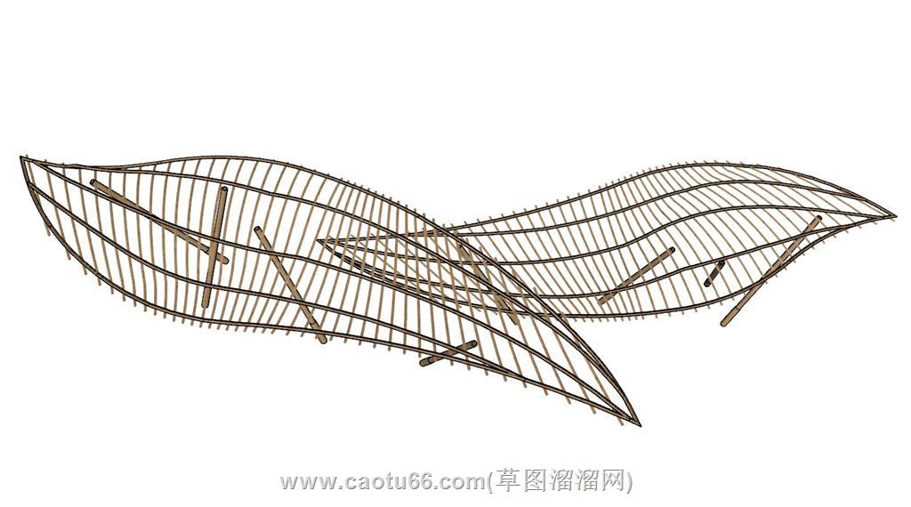 叶子造型廊架SU模型