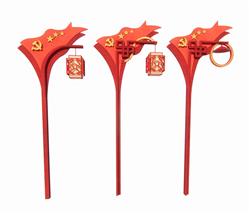 中式党建景观灯SU模型