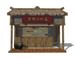 小卖部贩售亭SU模型