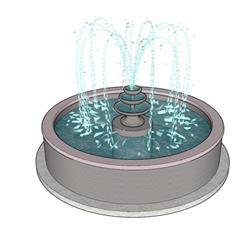 喷泉水池SU模型