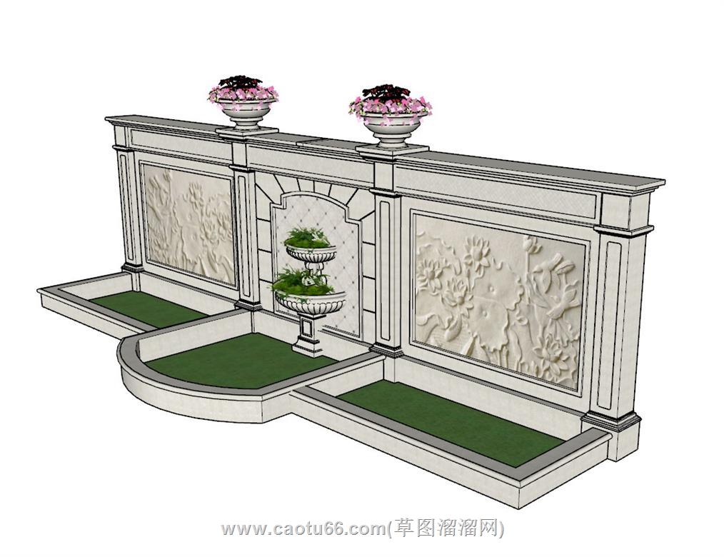 欧式景墙SU模型