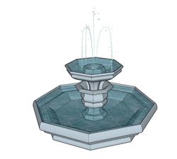 喷泉水池SU模型
