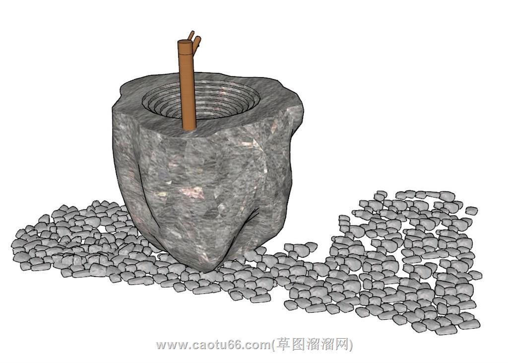 景观流水小品SU模型
