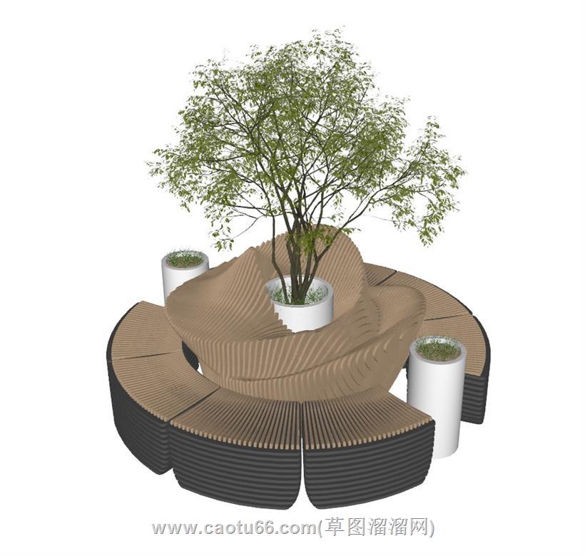 创意景观座椅SU模型