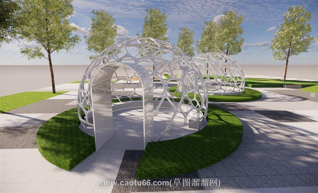 镂空廊架SU模型