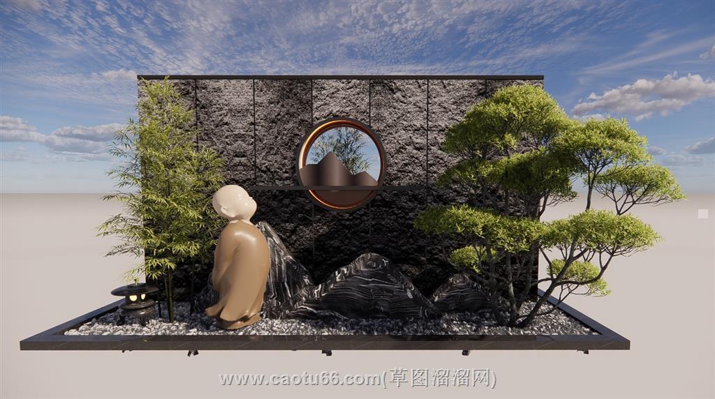 中式庭院禅意SU模型