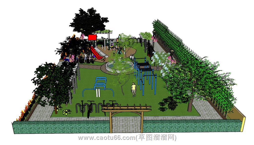 口袋公园儿童SU模型