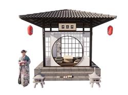 日式亭子茶亭SU模型