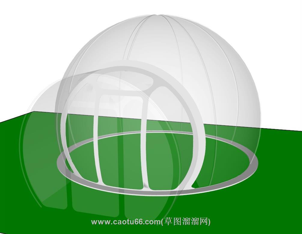 泡泡屋阳光房玻璃房SU模型