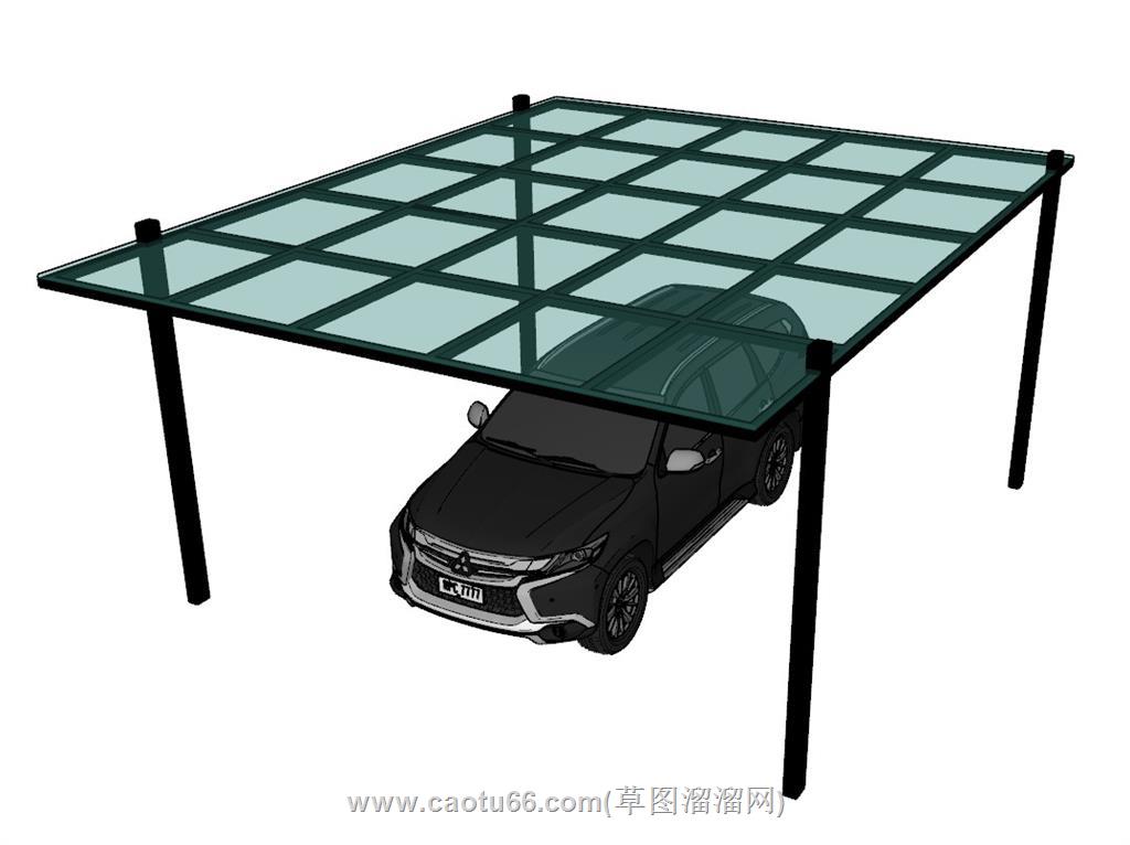 玻璃停车棚三菱SU模型